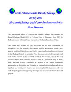 [PRESS RELEASE, "Smoot Awarded Chalonge," WEB FORMAT]