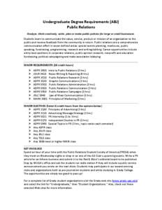 Undergraduate Degree Requirements (ABJ)