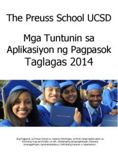 The Preuss School UCSD Mga Tuntunin sa Aplikasiyon ng Pagpasok Taglagas 2014