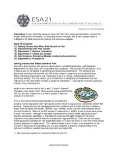 Sci 1101 Labs: Experimental Analysis