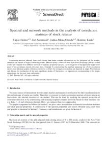 ARTICLE IN PRESS  Physica A[removed]–151 www.elsevier.com/locate/physa  Spectral and network methods in the analysis of correlation