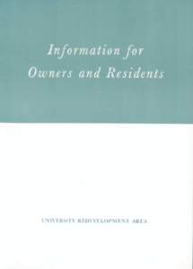 Pamphlet, 1960, Information for Owners and Residents [being relocated for construction of Annenberg School of Communications], by Redevelopment Authority