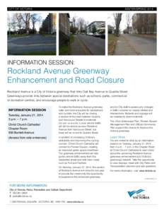 city of victoria	  WINTER/SPRING 2014 INFORMATION SESSION: