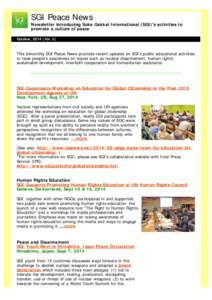 SGI Peace News October,2014