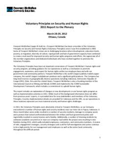 Microsoft Word - Freeport-McMoRan 2011 Voluntary Principles Plenary Report - Feb 17 Final