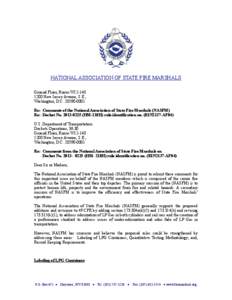 !  NATIONAL ASSOCIATION OF STATE FIRE MARSHALS Ground Floor, Room W12New Jersey Avenue, S.E., Washington, D.C