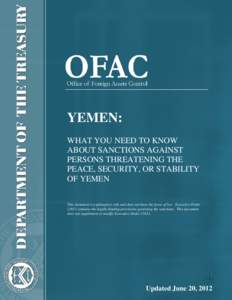 Union of Good / Office of Foreign Assets Control / Political geography / U.S. State Department list of Foreign Terrorist Organizations / Yemen / Specially Designated Global Terrorist / International sanctions / International relations / Asia