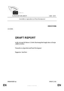 [removed]EUROPEAN PARLIAMENT Committee on Agriculture and Rural Development[removed]INI)