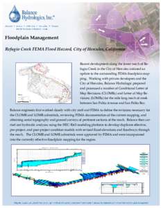 Water / Physical geography / Geography of California / Hydrology / Flood control / HEC-RAS / Hydraulic engineering / Refugio Creek / Flood / Federal Emergency Management Agency / Hercules /  California / Refugio