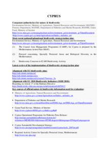 Biology / Biodiversity Action Plan / Sustainable fishery / Marine protected area / Convention on Biological Diversity / Conservation biology / Natura / Mediterranean Sea / Cyprus / Environment / Earth / Biodiversity