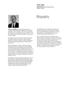 Thomas L. Phillips Chairman Emeritus Retired Chairman and Chief Executive Officer Raytheon Company  Biography