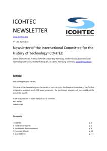 ICOHTEC NEWSLETTER www.icohtec.org No 120, AprilNewsletter of the International Committee for the