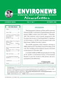 Oxygen / Ozone depletion / States and territories of India / Environmental issues / National Botanical Research Institute / Lucknow / Ozone / Palpu Pushpangadan / Herbalism / Indian Railways / Rail transport in India / Divisions of Indian Railways