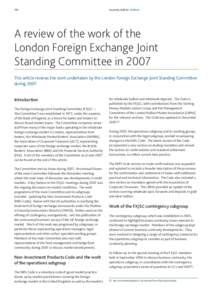 A review of the work of the London Foreign Exchange Joint Standing Committee in 2007