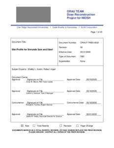 ORAU TEAM Dose Reconstruction Project for NIOSH Oak Ridge Associated Universities I Dade Moeller & Associates I MJW Corporation Page 1 of 45