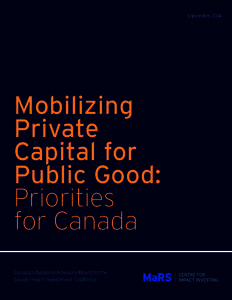 September[removed]Mobilizing Private Capital for Public Good: