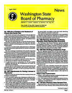 News  April 2012 Washington State Board of Pharmacy