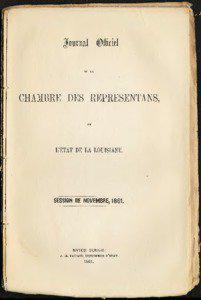 OFFICIAL JOURNAL OF LOUISIANA HOUSE[removed]FRENCH)