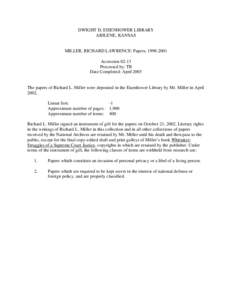 Microsoft Word - MILLER, Richard Lawrence Papers.doc