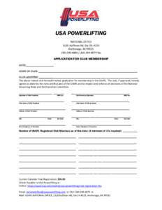 USA POWERLIFTING NATIONAL OFFICE 1120 Huffman Rd, Ste 24, #223 Anchorage, AK4879 fax