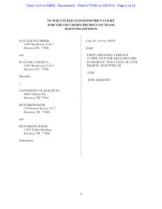Case 4:14-cv[removed]Document 6 Filed in TXSD on[removed]Page 1 of 31  IN THE UNITED STATES DISTRICT COURT FOR THE SOUTHERN DISTRICT OF TEXAS HOUSTON DIVISION