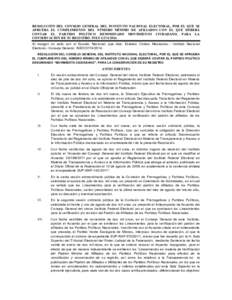 RESOLUCIÓN DEL CONSEJO GENERAL DEL INSTITUTO NACIONAL ELECTORAL, POR EL QUE SE APRUEBA EL CUMPLIMIENTO DEL NÚMERO MÍNIMO DE AFILIADOS CON EL QUE DEBERÁ CONTAR EL PARTIDO POLÍTICO DENOMINADO MOVIMIENTO CIUDADANO, PAR