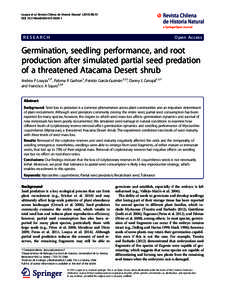 Germination, seedling performance, and root production after simulated partial seed predation of a threatened Atacama Desert shrub