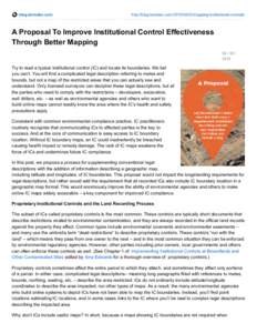 A Proposal To Improve Institutional Control Effectiveness Through Better Mapping