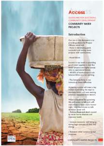 Access GUIDELINES FOR SUCCESSFUL COMMUNITY DEVELOPMENT COMMUNITY WATER PROJECTS