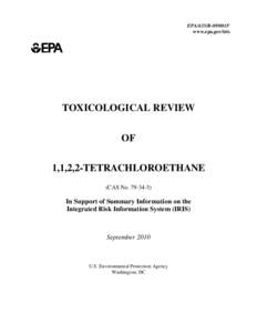 Toxicological Review of 1,1,2,2-Tetrachloroethane (CAS No[removed]PDF)