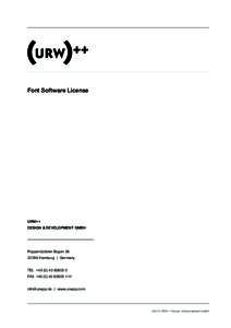 Font Software License  URW++ DESIGN & DEVELOPMENT GMBH