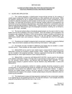 METHOD 5035 CLOSED-SYSTEM PURGE-AND-TRAP AND EXTRACTION FOR VOLATILE ORGANICS IN SOIL AND WASTE SAMPLES 1.0  SCOPE AND APPLICATION