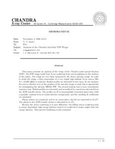 CHANDRA X-ray Center 60 Garden St., Cambridge Massachusetts[removed]USA  MEMORANDUM