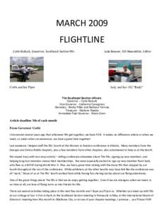 MARCH 2009 FLIGHTLINE Corbi Bulluck, Governor, Southeast Section 99s Judy Bowser, SES Newsletter, Editor