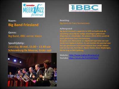 Naam:  Big Band Friesland Bezetting: Big Band olv Frans Vermeerssen