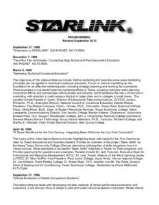 Microsoft Word - STARLINK MASTER PROGRAM LIST[removed]doc