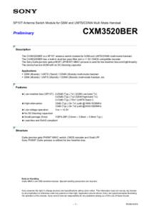 SP10T Antenna Switch Module for GSM and UMTS/CDMA Multi Mode Handset  Preliminary Preliminary