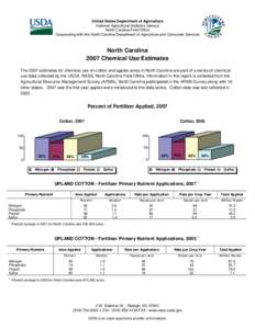 United States Department of Agriculture National Agricultural Statistics Service North Carolina Field Office Cooperating with the North Carolina Department of Agriculture and Consumer Services  North Carolina