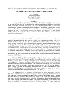 Nesom, G.LNeotypification of Verbena carnea (Verbenaceae). Phytoneuron: 1–3. Mailed 13 MayNEOTYPIFICATION OF VERBENA CARNEA (VERBENACEAE) GUY L. NESOM 2925 Hartwood Drive Fort Worth, TX 76109