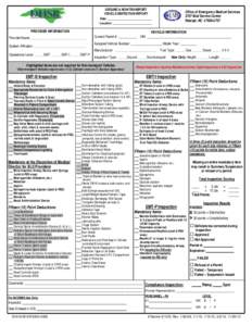 NC DHSR OEMS: Ground and Non-Transport Vehicle Inspection Report