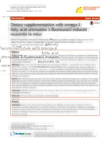 Dietary supplementation with omega-3 fatty acid attenuates 5-fluorouracil induced mucositis in mice