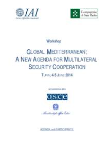 Workshop  GLOBAL MEDITERRANEAN : A NEW A GENDA FOR MULTILATERAL SECURITY COOPERATION TURIN, 4-5 J UNE 2014