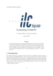 ILC-HiGrade-ReportFocalstacking at OBACHT Y. Ulrich⇤, E. Elsen⇤, L. Steder⇤, M. Wenskat⇤ January 2014