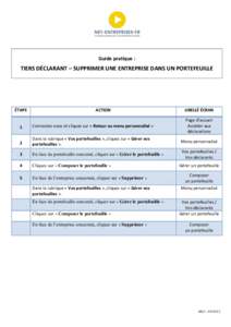 Guide pratique :  TIERS DÉCLARANT – SUPPRIMER UNE ENTREPRISE DANS UN PORTEFEUILLE ÉTAPE