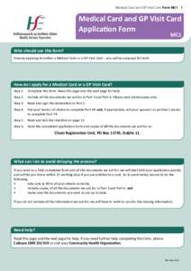 Medical Card and GP Visit Card Form MC1	 1  Medical Card and GP Visit Card Application Form MC1