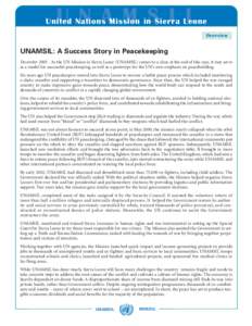U N A M S I L  United Nations Mission in Sierra Leone Overview