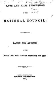 Laws and Joint Resolutions of the National Council