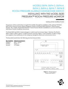 Models 8694, 8694-3, 8694-4, 8694-5, 8694-6, 8694-7, [removed]Room Pressure Alarm/Changeover Switch Installation Instructions