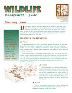 management Mourning guide Wildlife Management Section South Carolina Department