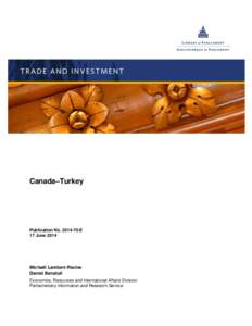 Canada–Turkey  Publication No[removed]E 17 June[removed]Michaël Lambert-Racine